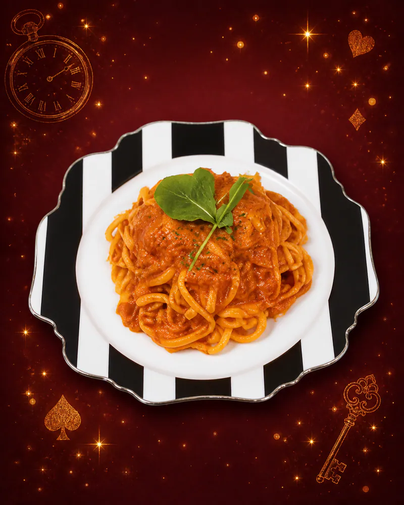 赤の女王様風パスタ