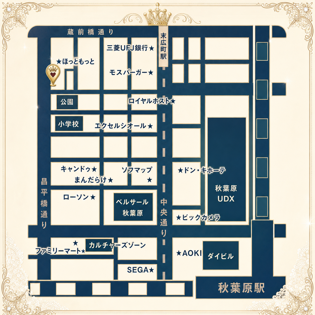 CrownTiaraまでのアクセスマップ